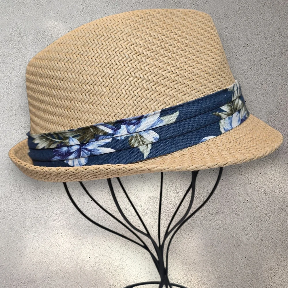 Kooringal Straw Hat Fedora with Floral Ribbon Band Size 57cm‎